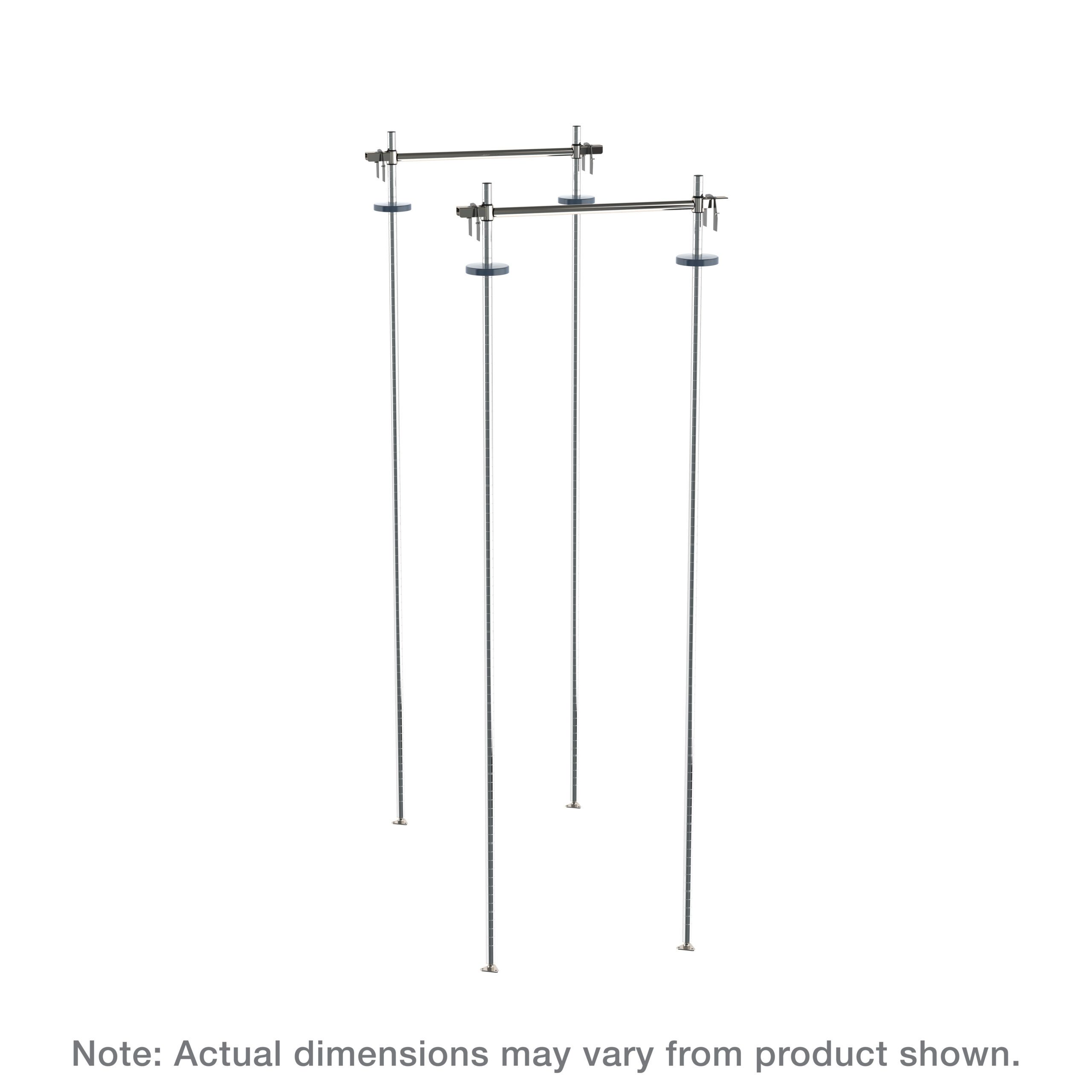 Top-Track Stationary Intermediate Unit Kit for 18" Wide Super Erecta Wire Shelving Chrome