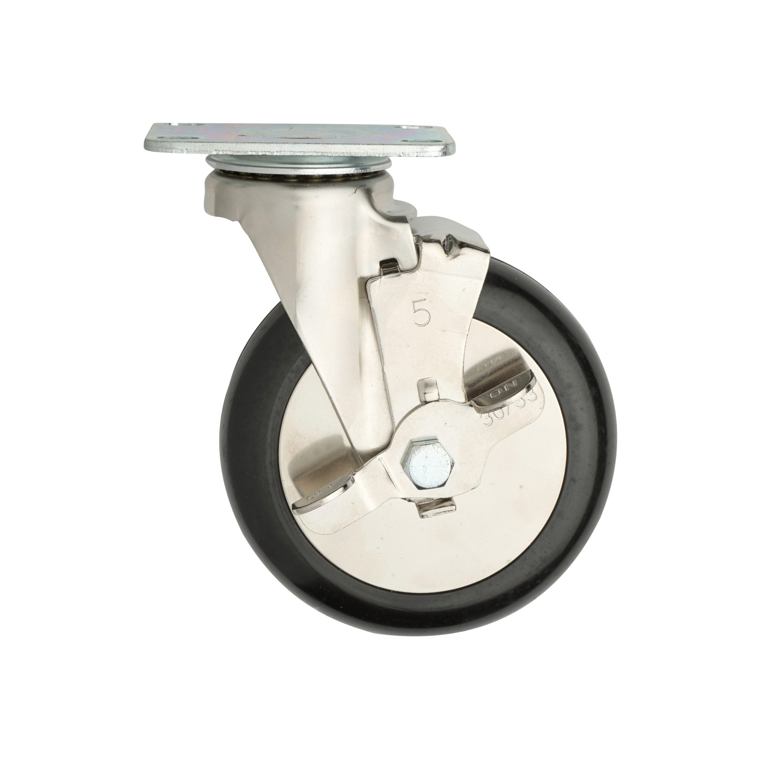 5" Neoprene Swivel/Brake B-Plate Caster for Made-to-Order Truck Dollies