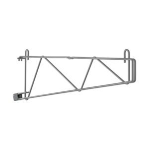 The Metro SWS21K4 SmartWall Single Shelf Support, crafted from metal in Metroseal Gray Epoxy, features a triangular structure. It extends with parallel bars for versatile indoor or outdoor use as a wall-mounted folding clothes drying rack.