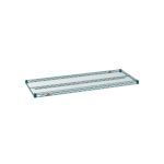 The Metro Super Erecta 2154NK3 Industrial Wire Shelf, with a Metroseal Green Epoxy coating and dimensions of 21 x 54, features a grid pattern and reinforced edges, making it ideal for organizing. Its highlighted against a plain white background to emphasize its practical design.