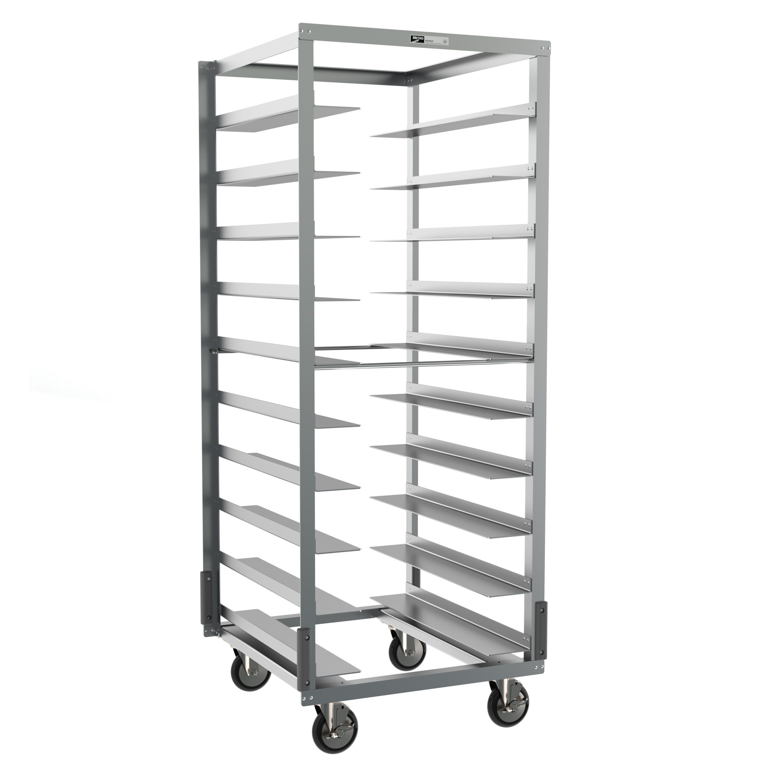 Oval Tray Pan Rack with Gray Corner Bumpers, 6" Slide Spacing