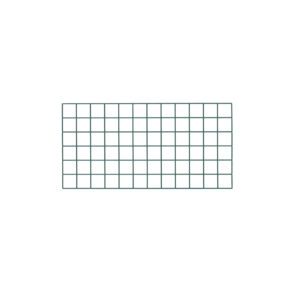 The Metro WG1836K3 SmartWall Wire Grid, measuring 18 x 36, features a grid of ten vertical and horizontal lines forming 100 squares. Its plain white background offers a sleek, modern look, seamlessly integrating into any space with the strength of Metroseal Green Epoxy.