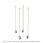 The Metro MQTTM21C Mobile Unit Kit, featuring epoxy-coated steel posts and plated casters, is a mobile frame with three upright poles and two horizontal bars. Note: Actual dimensions may vary from product shown. Ideal for 21 wide MetroMax shelving against a white background.