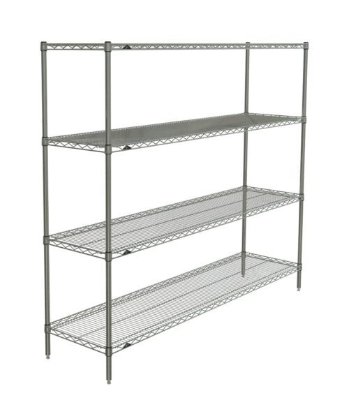 wjkwzeezvajwey0qbzqo0bz9abcg643k.jpg The Metro N376BR Super Erecta 4-Shelf Industrial Wire Shelving Starter Unit in Brite finish has adjustable wire shelves and sturdy supports, measuring 18 x 72 x 63, ideal for ample open storage space.