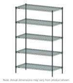 The Metro Super Adjustable Super Erecta 5A317K3 Shelving Unit features five durable mesh shelves, dark green supports and crossbars, and measures 18 x 24 x 74. Its finished in Metroseal Green Epoxy for a stylish yet functional design. Note: Actual dimensions may vary.