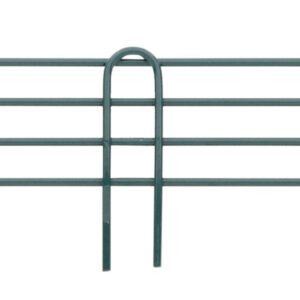 The Metro L36N-4K3 Super Erecta stackable ledge, finished in Metroseal Green Epoxy, is 36 high with horizontal and vertical supports, perfect for garden or plant support against a white backdrop.