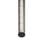A vertical stack of cylindrical silver magnets with black rounded ends against a white background resembles the sleek design of Metro 33UPS-SW Super Erecta Swaged Posts, made of stainless steel, for cart wash and autoclave use, standing 33 inches high.