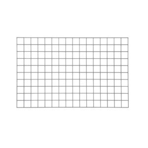 The Metro WG3048K4 SmartWall Wire Grid in Metroseal Gray Epoxy, sized at 30 x 48, features evenly spaced horizontal and vertical lines forming small squares. The grid appears slightly distorted with the lines bending downward at the center.