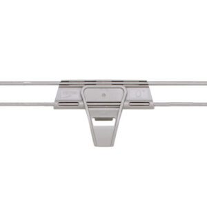 The Gray adjustable hanging organizer, 48 L x 2 H, with three evenly spaced hooks for wall mounting, pairs well with the MetroMax Q Metro MQL48-2S Stackable Shelf Ledge (Back).