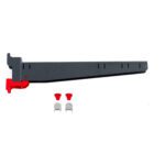 A sleek black and red 3D printer arm showcases two red plastic components and two silver metal clips, featuring the 21 Metro SMA21A-ADD SmartLever Arm (Single), against a crisp white background.