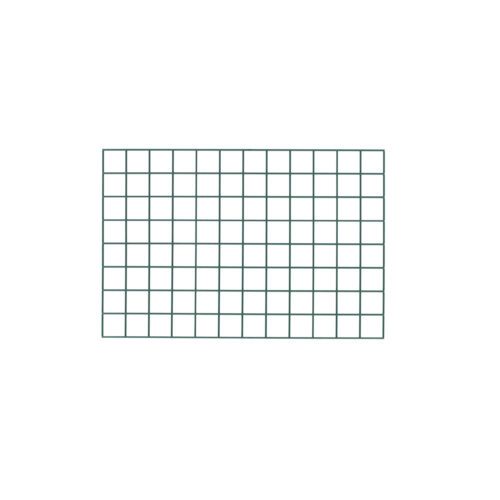 A 24 x 36 Metro WG2436K3 SmartWall Wire Grid is outlined by green lines on a white backdrop, featuring a 10x15 grid pattern with durable Metroseal Green Epoxy.