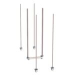The Metro LBTM24K4 qwikTRAK Mobile Unit Kit features six vertical rods in Metroseal Gray Epoxy. Each is attached to a small round base, connected by a horizontal bar at the midpoint, forming a floating framework against a plain white background.