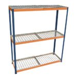 Boltless Shelving with Wire Deck - Blue & Orange