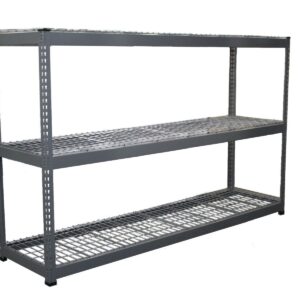 Boltless Shelving with Wire Deck - Grey