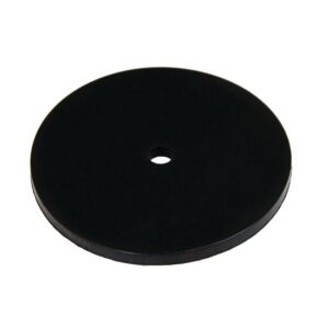 The Justrite Accuflow Spout Repl Gskt Nbr is a black, circular rubber disc with a central hole, offering a secure fit and reliable sealing.