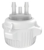 A Justrite Car Cap, 53Mm Mhb Adap features a ribbed, cylindrical white body with three vertical top connectors and two side handles, designed to fit the 53Mm specifications against a plain white background.