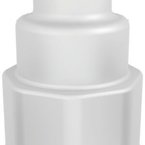 A white, cylindrical, tiered structure with a wide base and slightly wider top features a smooth, glossy surface similar to the polished finish of a Justrite Spgt Ftg, 1-1/8 Thrd, 3/4 Sc.