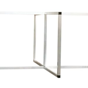 A wireframe illustration of a Necker cube evokes the minimalist design of the Justrite Sd,Barrier, Rnd Tbl Kt 29X44. Intersecting black lines on a white backdrop create an optical illusion, allowing perception of two cubes in perspective.