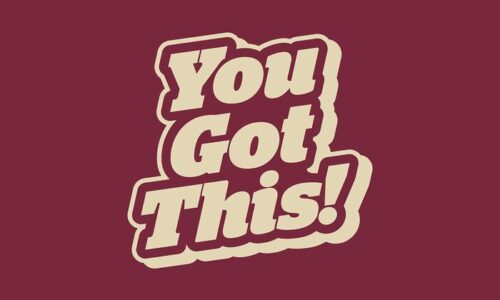 The Justrite Mat, 195 You Got This 3X5 Rd, features bold cream text You Got This! on a maroon background, delivering motivational vibes at home or work.
