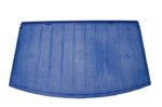 This blue plastic lid, specifically for the Justrite Shelf Repl 24180 Poly Cabinet, is rectangular with slightly curved edges and features a textured surface with parallel raised lines and subtle indentations.