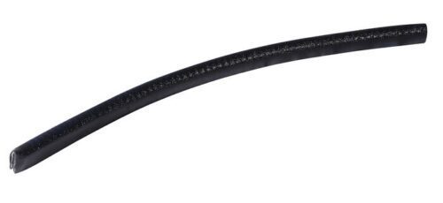 A glossy, black Justrite Gcyl Reppt Edgemold, 10Ft elegantly curves against the stark white background.