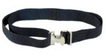This sleek black woven belt, named Justrite Gcyl Reppt,Nystrap,Stlbuck, with its silver metal buckle exudes understated elegance.