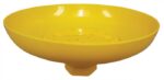 A yellow round plastic bowl with base perforations is designed for upside-down drainage, similar to the Justrite H, Ssaccy, Abs Shower Rose that efficiently channels water away.