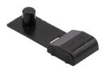 The Justrite Cp,Gd,3Ch,Ada,Conn,Hd,B is a small black metal bracket with a raised cylindrical pin and a curved flat cap, exemplifying meticulous 3Ch craftsmanship. Its slightly textured surface combines style and function.