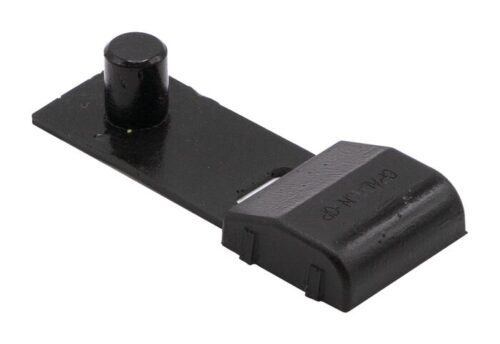 This black plastic clip with a rounded top and rectangular base, designed for LB component security, features a smooth surface. It has a compact, functional shape reflecting the practical design of Justrite CP standards, named Justrite Cp,Lb,1Ch,Ada,Conn,Gp,Y.