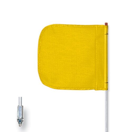 FS8-Y.jpg The Justrite Whip,Gp,8,F12,Yf,Pl is a bright yellow safety flag on a pole with a curved rectangular design for high visibility. It features a sturdy metal mount, making it ideal for increased visibility on vehicles and perfect for F12 enthusiasts and cyclists.