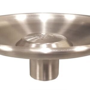 The Justrite H, Ssaccy, Ss Shower Rose offers a sleek round stainless steel basin with a brushed finish and slight concave design. Its central spout efficiently collects and drains water, combining functionality with elegance.