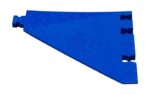 The Justrite Cp,Yj,5Ch,1.25,Ams,Bf,F,Blu is a blue, triangular industrial mat with 1.25 thickness and interlocking edges. It has a textured surface with raised diamond patterns for durability and features the Ams logo at the center thats not readable from afar.