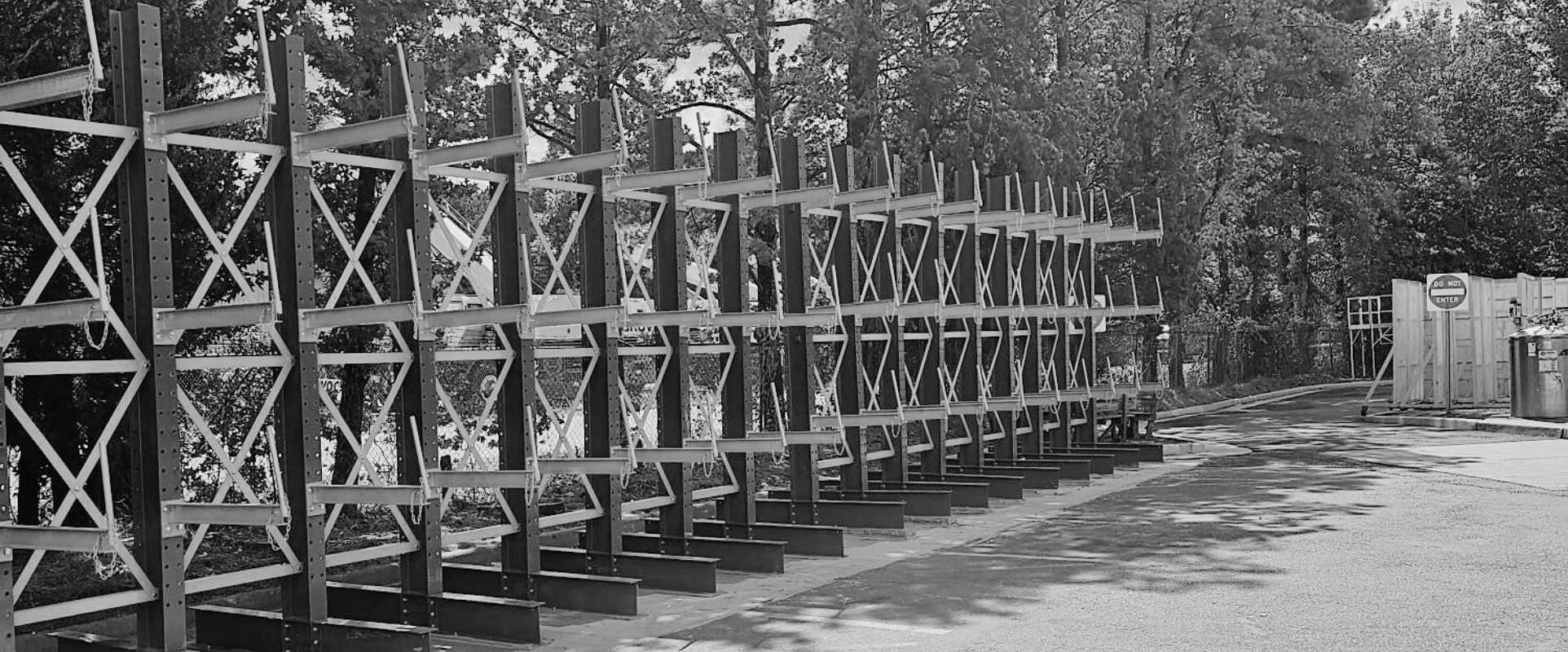 Cantilever racking installed at a defense and maritime storage facility
