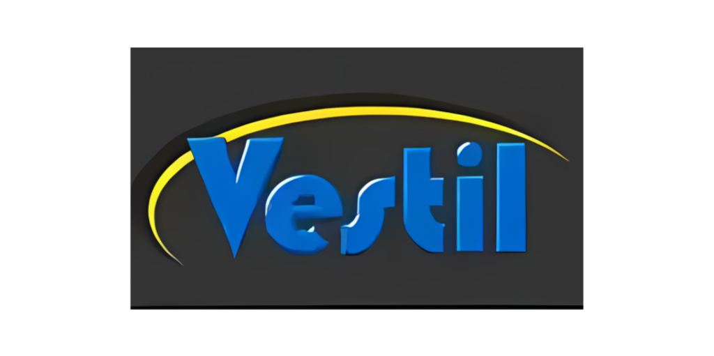 a logo of Vestil conveyors