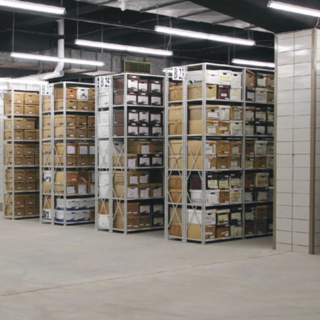 Borroughs Box Edge industrial steel shelving with reinforced welded box-edge shelf profile