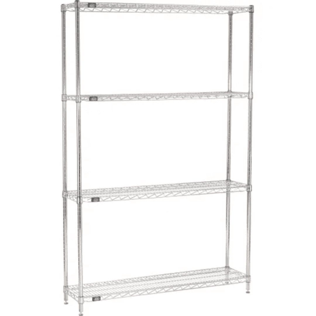 Chrome wire shelving unit