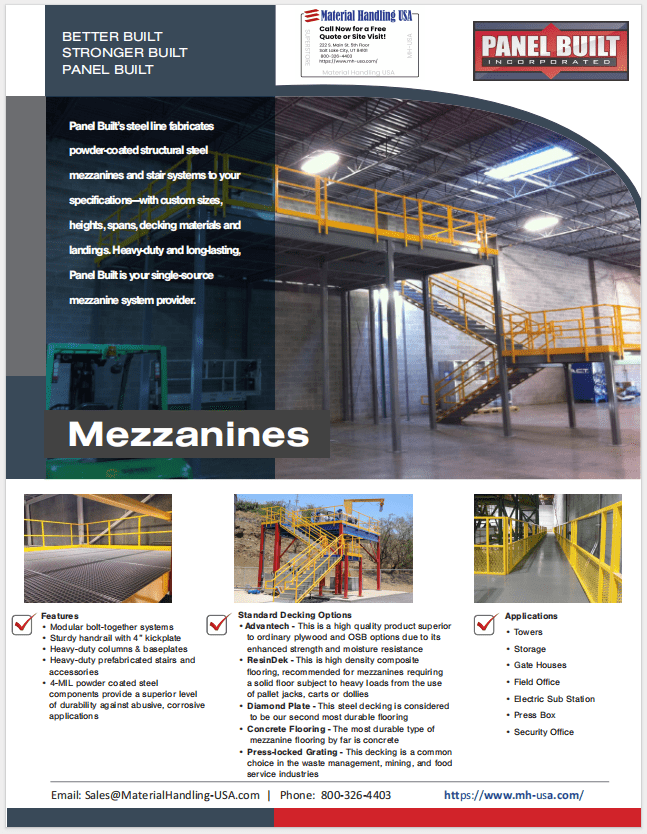 Discover Panel Builts mezzanines in our captivating gallery. Explore images showcasing industrial structures designed for efficient material handling. Delve into diverse features and design options suited for various applications. Contact us via phone or email to learn more!.