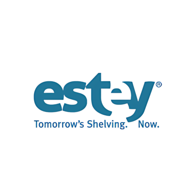 a logo of Estey library Shelving