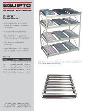 Explore our Equipto V-Grip flow rack, showcased in a vibrant Material Handling Literature gallery. The photo features inventory across five levels, highlighting its space-saving and versatile design. An additional image displays an empty shelf. Contact us for more details.