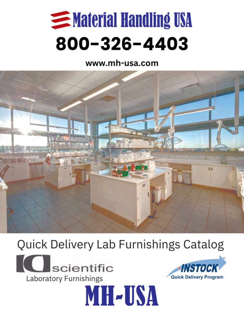 a cover page for Material-Handling-USA-Laboratory-Furniture-Catalog