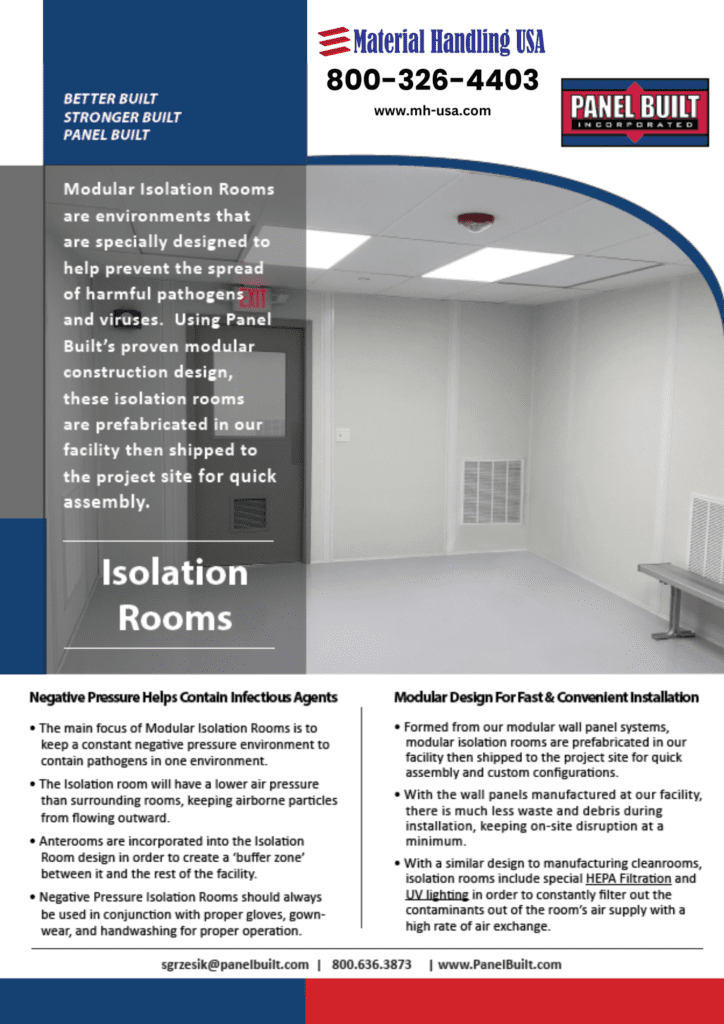 a cover page for Panel Built Isolation Rooms Brochure