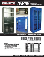 Explore our latest product announcement flyer in the Material Handling Literature section, showcasing storage cabinets with glass doors. Discover tall and wide shelving units in sleek black and blue designs. Enjoy ultimate visibility and accessibility. Contact us for more details!.