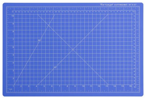 10691.jpg The Dahle Vantage® Premium Self-Healing Cutting Mat, 12 x 18, features a blue surface with white grid lines and Vantage at the top right. It has marked measurements along the edges and diagonal lines for precision crafting tasks. Available as a Case of 24.