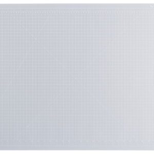 The Dahle Vantage® Premium Self-Healing Cutting Mat, 24 x 36, features a grid for precision and a light gray finish with clear white lines. Ideal for detailed work, it comes in Crystal Clear hues and is sold in cases of 8.