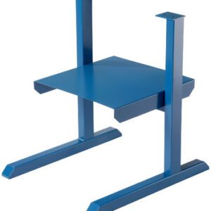 The Dahle 712 Stand, designed for the 842 and 846 Professional Stack Cutters, has a modern design with a blue metal table frame, two legs, and a flat rectangular top.