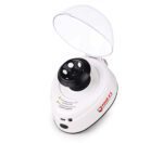 The MH-USA Mini Centrifuge is a sleek white benchtop device with a transparent lid and black rotor, operating at 5,400rpm. It includes two rotors for 1.5/2ml x 6 tubes and PCR 8 x 2 tubes, all controlled by a simple power button on the front.