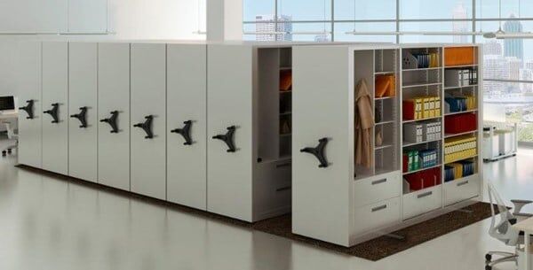 mobile shelving solution in EC Rect