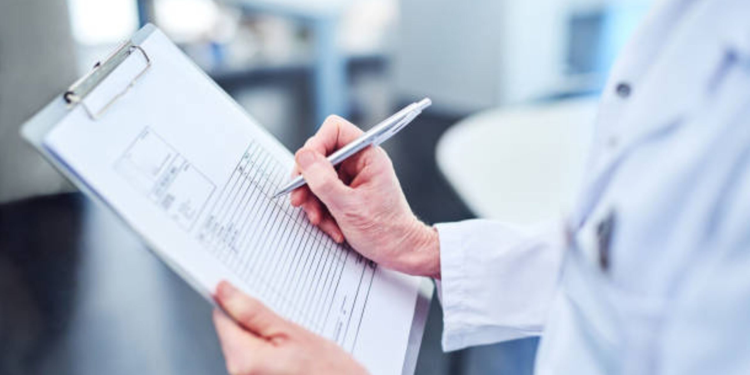 Workspace assessment with a clipboard in a laboratory