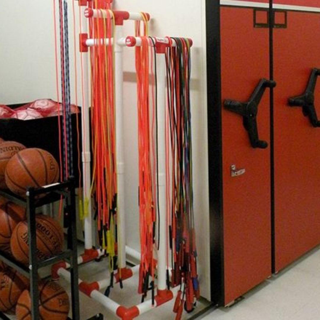 Athletic equipment storage systems