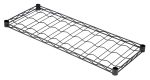 The Quantum Wine Cradle Shelf, measuring 36W x 14D, features a sleek black grid pattern with a black epoxy antimicrobial finish. Its designed with four sturdy corner posts, making it ideal for supporting or stacking and can hold up to nine bottles seamlessly.